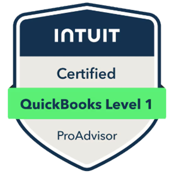 Intuit Certified QuickBooks ProAdvisor Level 1 Badge